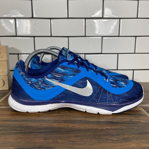 Nike Flex Trainer 6 Print Womens Size 8.5 Shoes Blue Athletic Low Top Sneaker - Picture 4 of 14